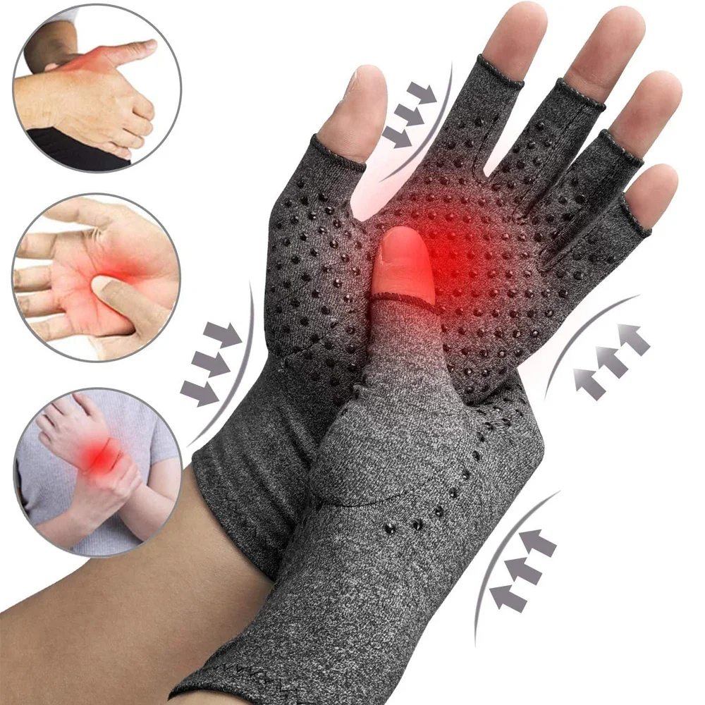 1Pair Half Finger Cycling Sport Gloves-Unisex Rheumatic Pressure Ulcer Gloves, High Elastic Arthritis Pressure Health Gloves