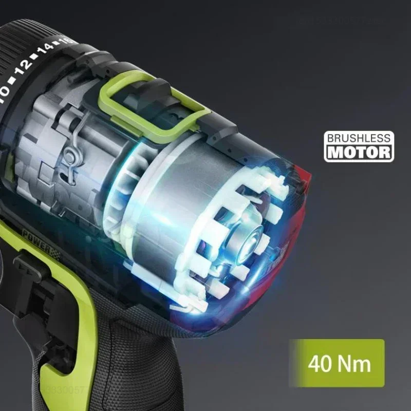 Worx WU129 Cordless Screwdriver Dual Speed 40Nm 12V 1800rpm Brushless Motor Adjustable Torque Wireless Drill Univeral Battery 3