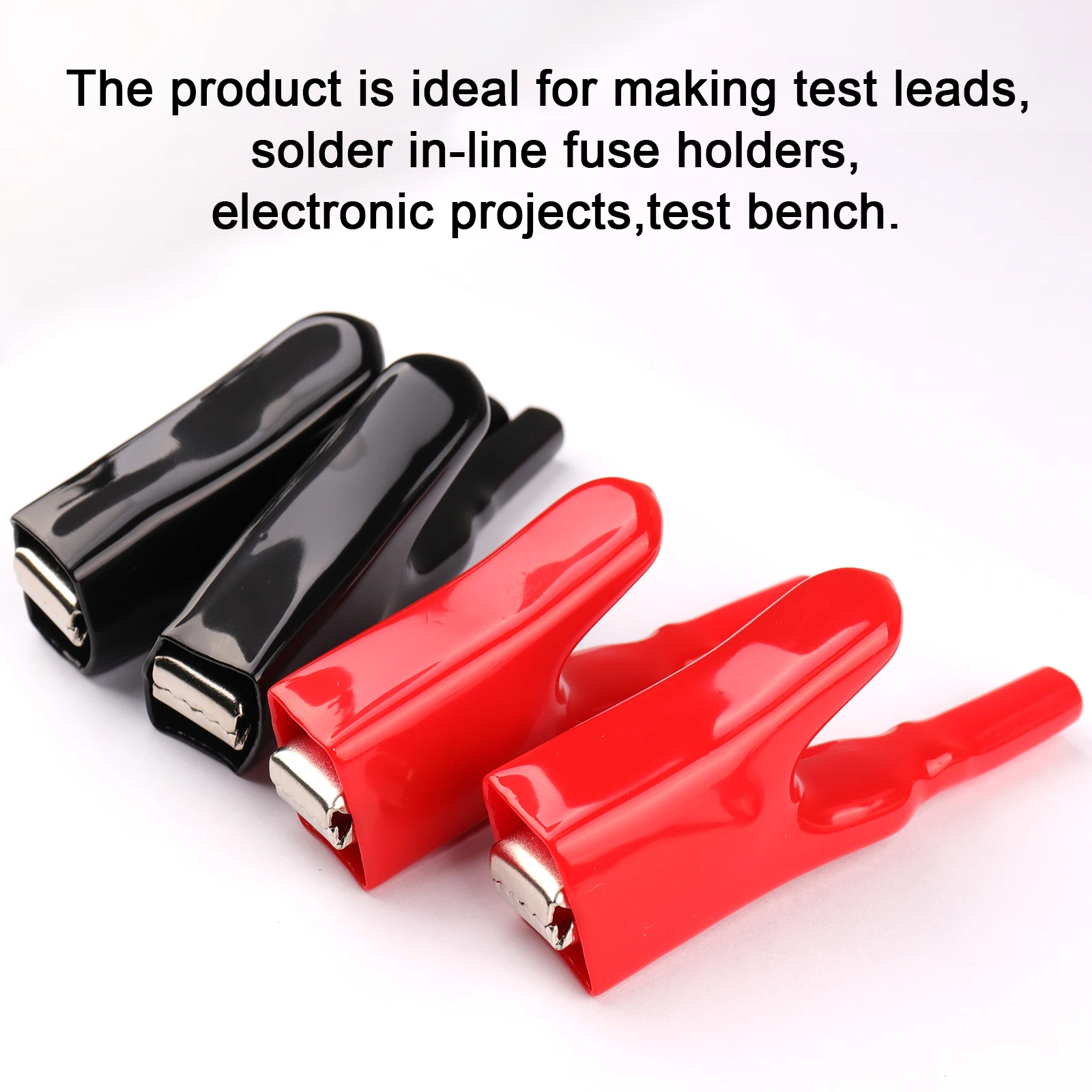 Alligator Clips Test Leads 2PCS 50A Sheathed Alligator Test Clips