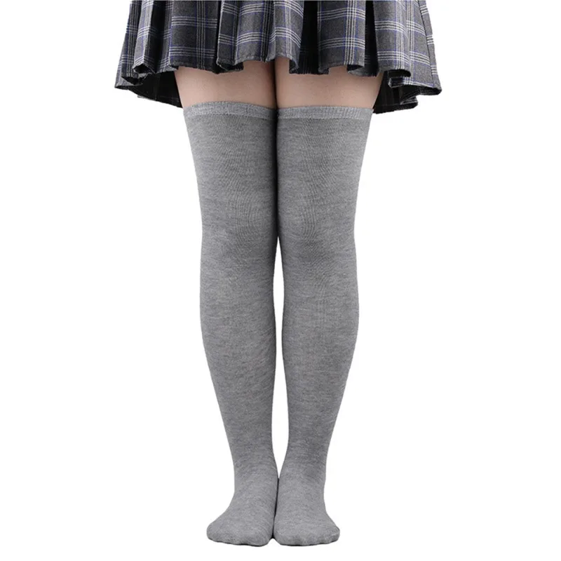 Chic Black/White Striped Over Knee Thigh High Socks