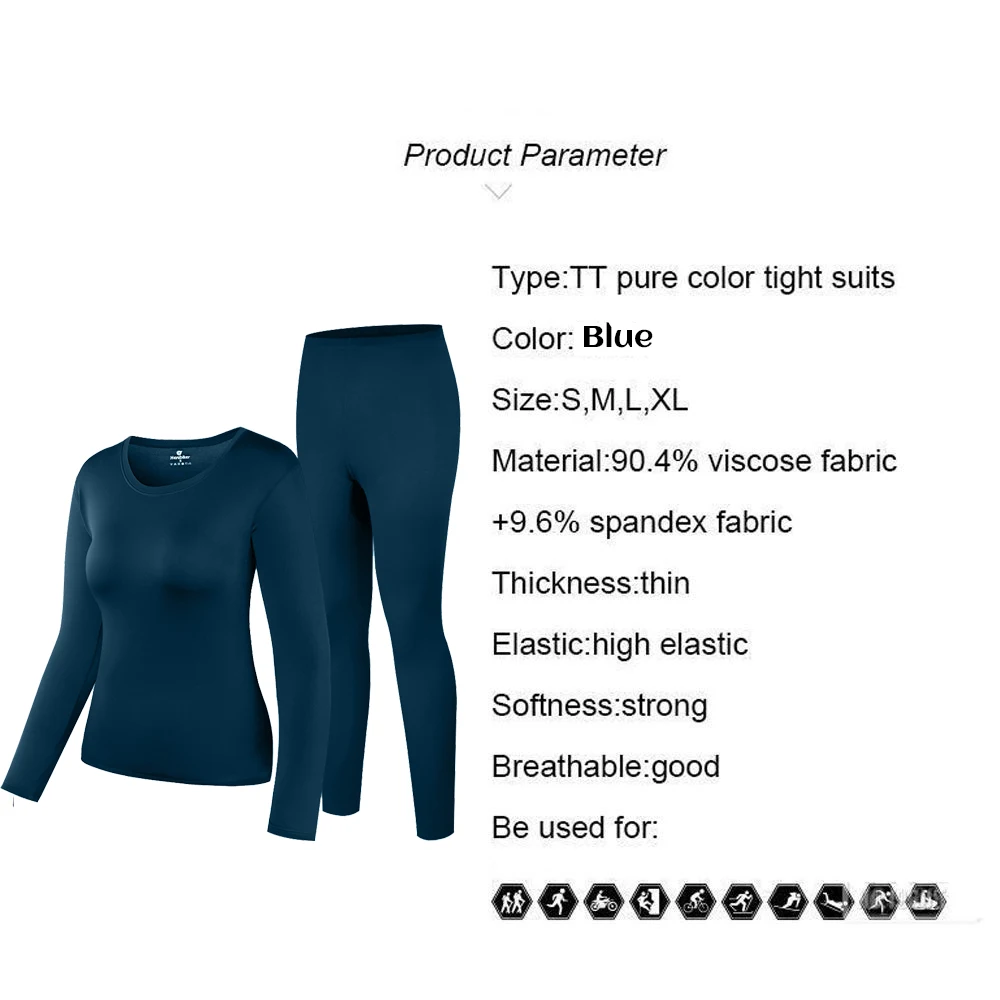 Winter Thermal Underwear Women Suit O-Neck Tight-fitting Long Johns Keep Warm Outdoor Cycling Ski Thermal Underwear Set Pajamas