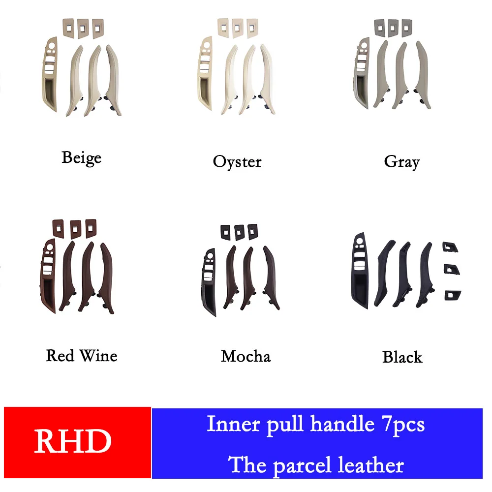 

Роскошный кожаный правый руль RHD для BMW 5 серии F10 F11 F18 520 черная Автомобильная внутренняя дверная ручка внутренняя панель накладка крышка