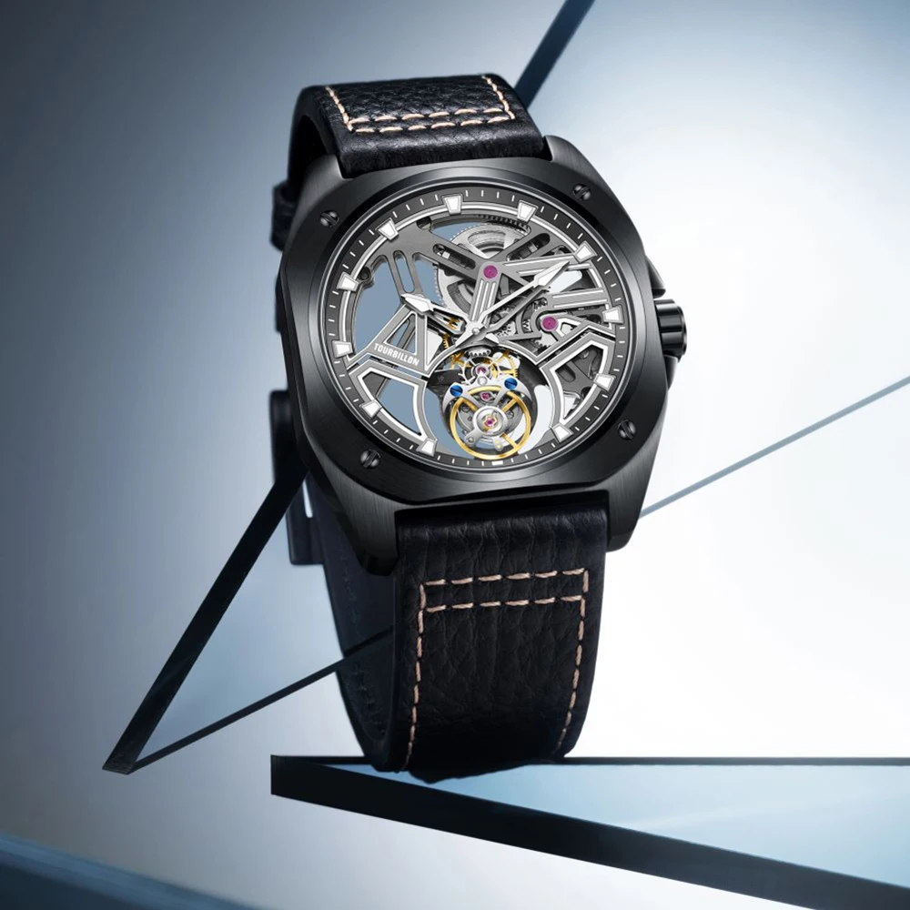 AESOP Tourbillon Watches For Men Mechanical Fashion Watch Waterproof Skeleton Tourbillon Movement Sapphire Mirror NEW