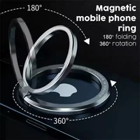 360 Metal Magnetic Mobile Phone Ring Holder Grip Adjustable Stand for Magsafe Support IPhone Samsung Foldable Mac Safe Bracket 3