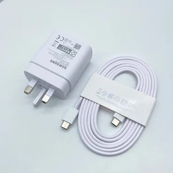 Samsung 45W UK Super Fast Charger Adapter - White UK and Cable