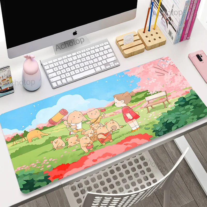 

Large Computer Mousepad Cute Mose Pad Gamer Keyboard Mouse Mats Xxl Gaming Accessiores Desk Mat Anime Kawaii Girl Mausepad 90x40