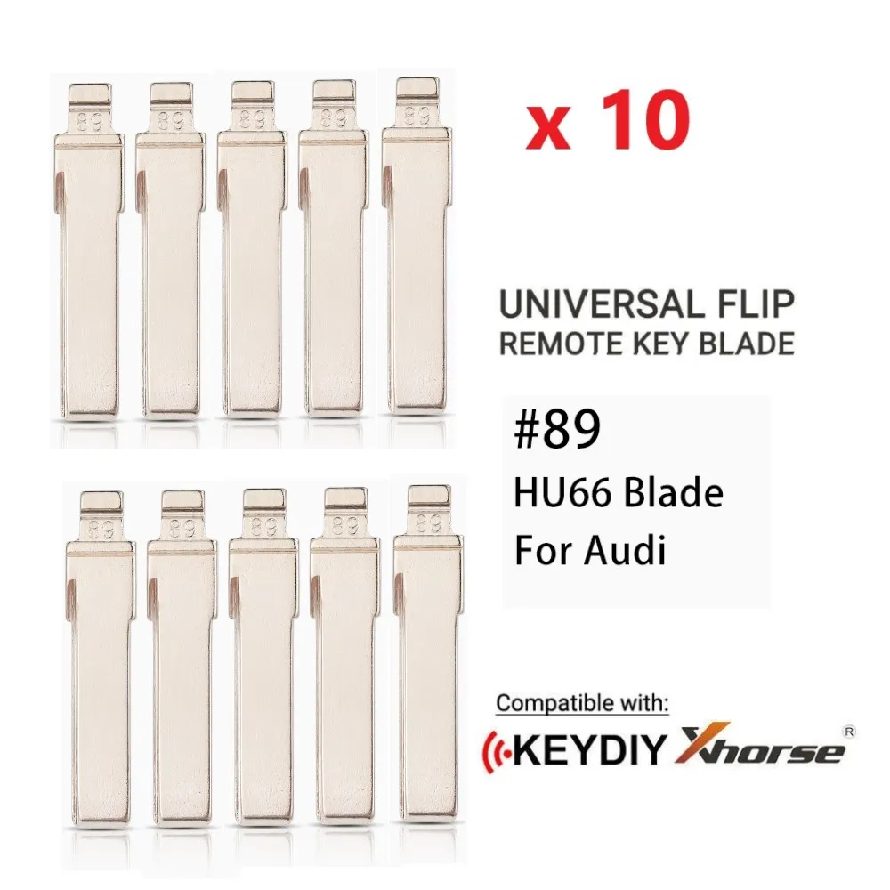 10pcs Original #89 HU66 KD JMD VVDI KEYDIY Xhorse Remote Folding Flip Car Key Blade For Audi A6L Original No.89 Blade