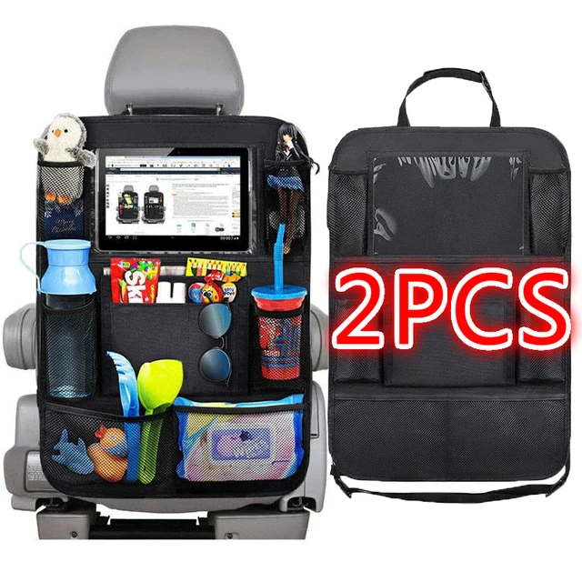 1pc/ 2pcs Car Seat Back Organizer 9 Storage Pockets with Touch Screen Tablet  Holder Protector for Kids Children Car Accessories - AliExpress