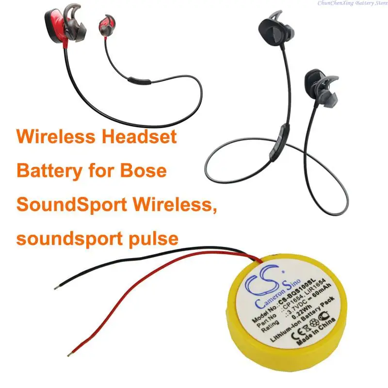 Batteria Per Cuffie Wireless Cameron Sino 60Ma Per Bose Soundsport Pulse, Soundsport Wireless