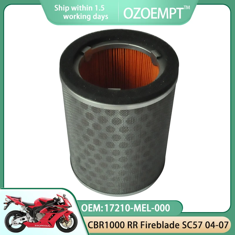 

OZOEMPT Motorcycle Air Filter Apply to CBR1000 RR Fireblade (requires 2 x air filters) SC57 04-07 OEM:17210-MEL-000