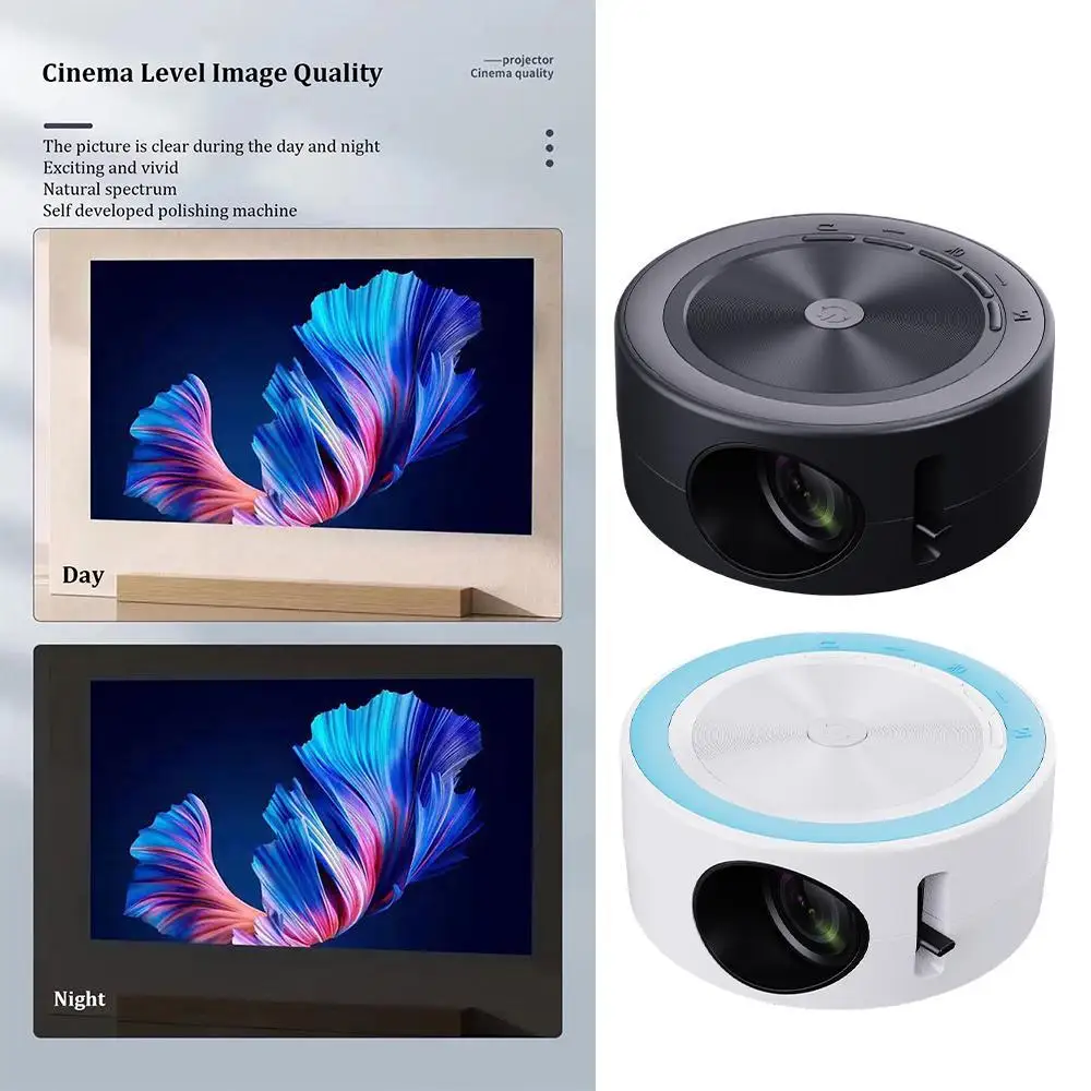

Mini Projector Mobile Video G320 Projector Home Mini Portable Outdoor Support 1080p Mobile One Screen Projector Yellow White