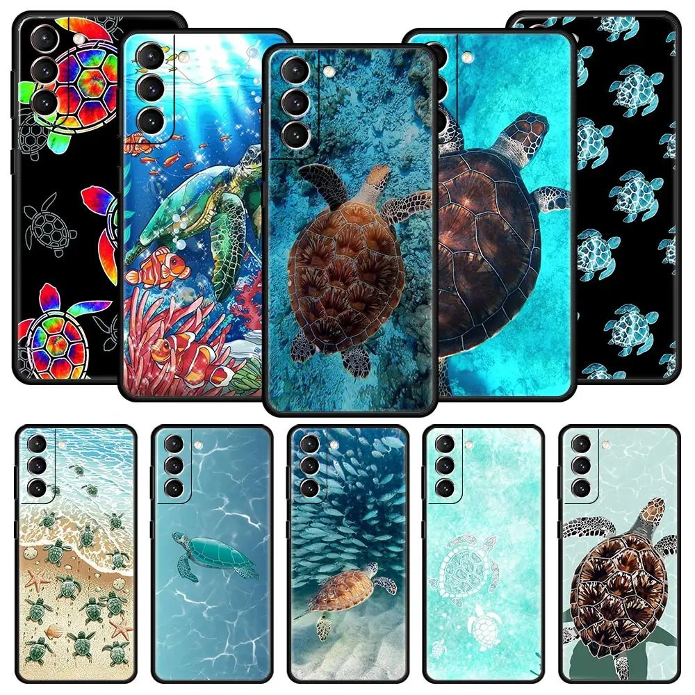 Charming Cartoon Sea Turtle Ocean Blue Phone Case Cover