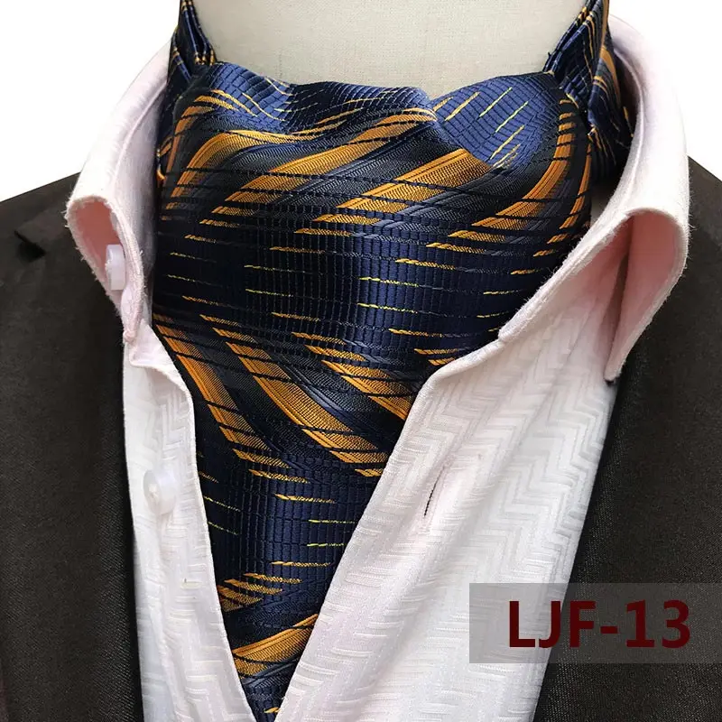 Herren Ascot Krawatte Paisley Blumen Krawatten für Männer Polyester Jacquard gewebte Krawatte für Hochzeit Business Party Zubehör – Detail 14