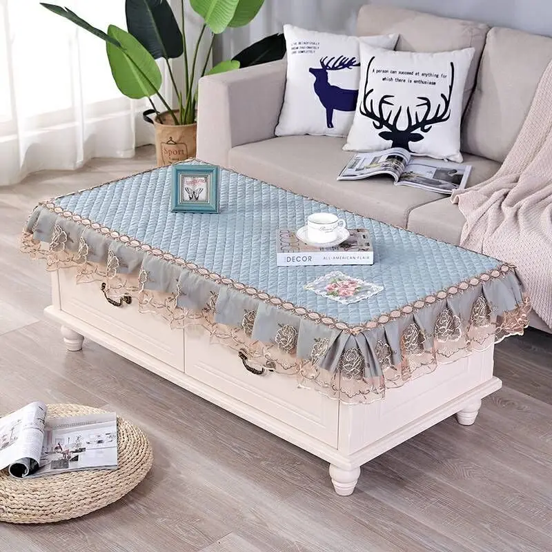 Coffee Table Dust-proof Covers Living Room Home Decoration Lace Rectangle Tablecloth Protector All-purpose Household Dust Cover images - 6
