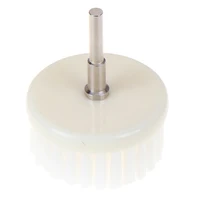 60mm White Soft Drill Powered Brush Head For Cleaning Car Carpet Bath Cleaning Of Fabric Sofa Carpet Leather Interior 2