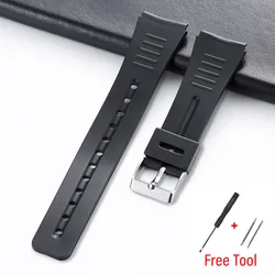 Versatile Silicone Rubber Watch Band Strap - Multiple Sizes Available (Black - 22mm)