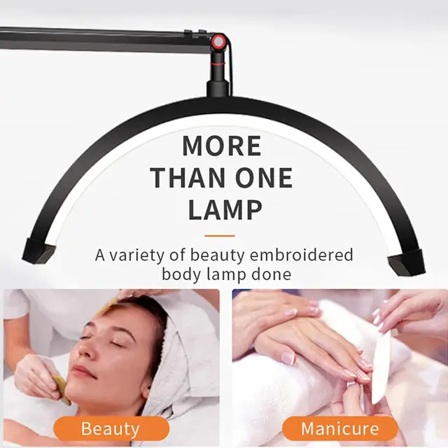 Lampe À Cils Demi Lune, Lampe À Cils pour Les Extensions De Cils avec  Gradation, Lampadaire Cils avec Télécommande, Tatouage Lumière Éclairage  pour Beauté Facialiste Soins De La Peau,30W : : Beauté