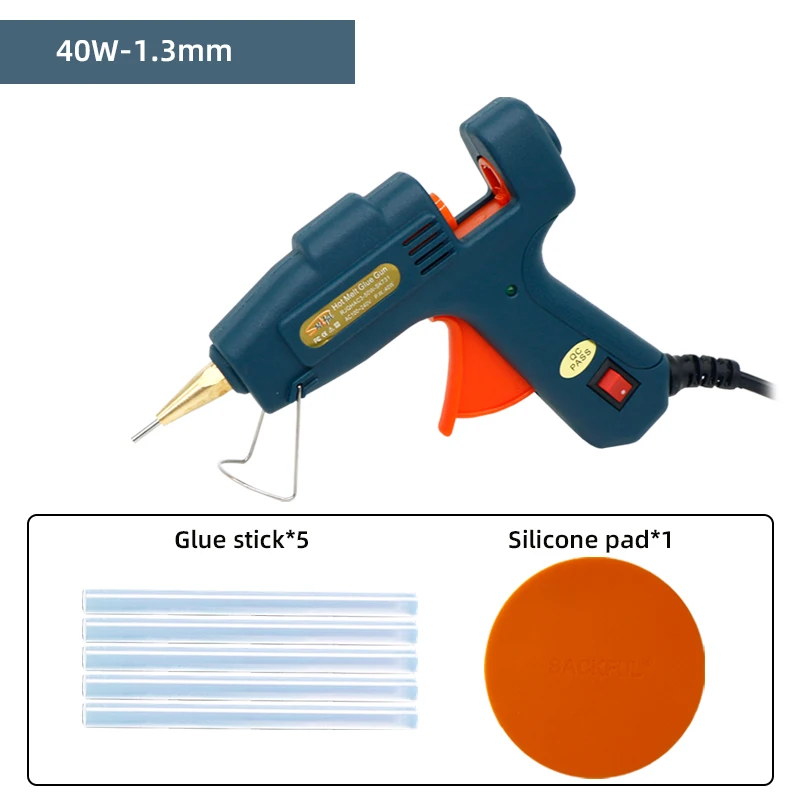 Small Aperture Hot Melt Glue Gun 40W 1.3mm/1.5mm Nozzle Hot Melt Gun 7mm Glue Sticks DIY Home Craft Repair Tool Mini Glue Gun 5