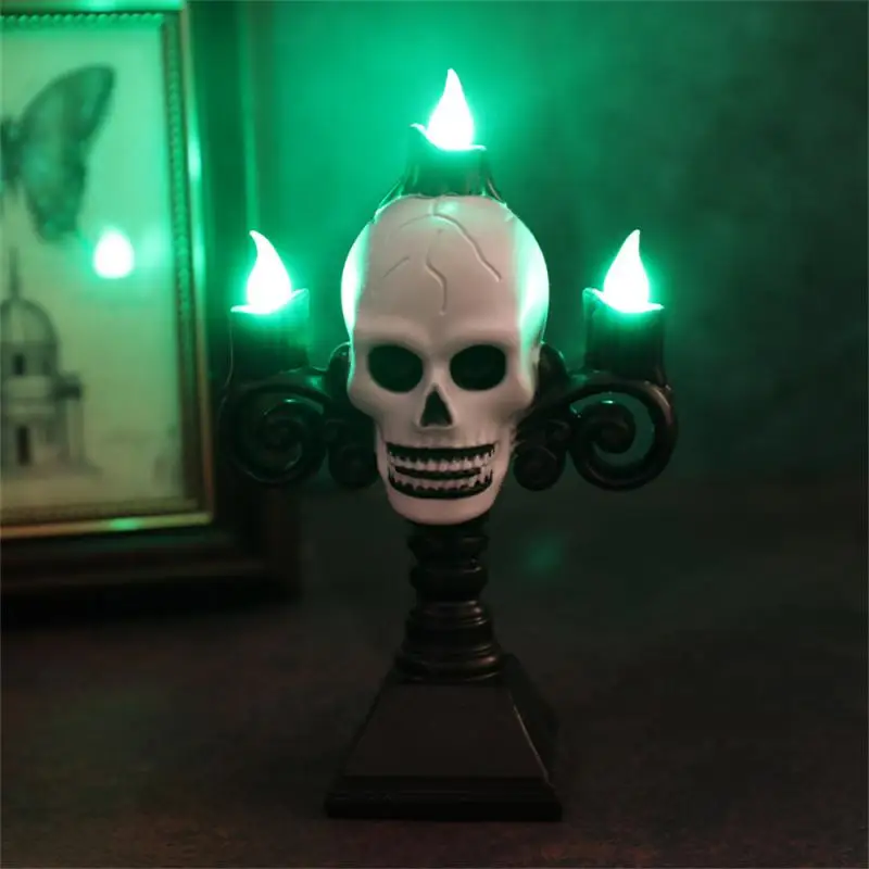 

Electronic Candle Light Spooky Reusable Preservative Easy To Hang Environmental Friendly Halloween Skull Light Decoration Weird