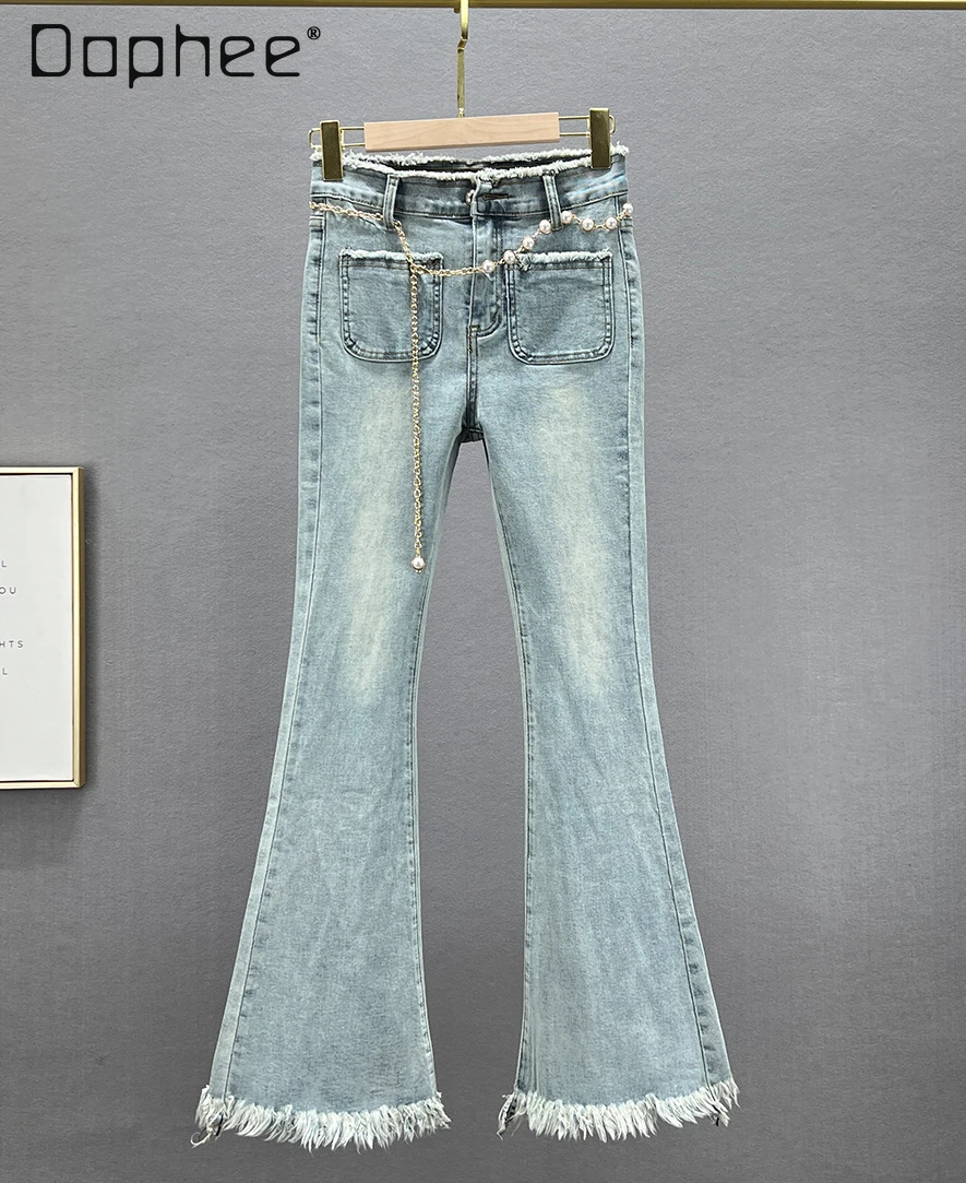 frayed-high-waisted-jeans-for-women-2024-new-spring-summer-trendy-streetwear-elastic-high-waist-slim-fit-jean-flare-pants-female