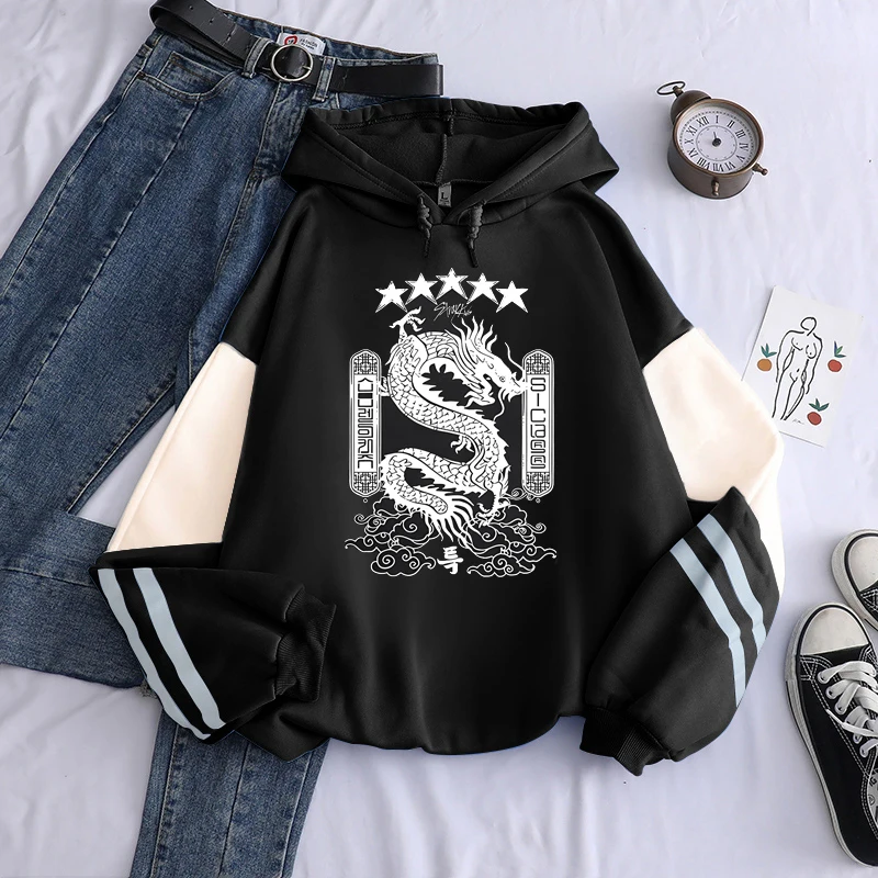 

Stray Kids 5 Star Hoodies Kpop Fashion Dragon Graphic Hoodie Men Women High Quality Korean Autumn Sweatshirt Hip Hop Y2k Clothes