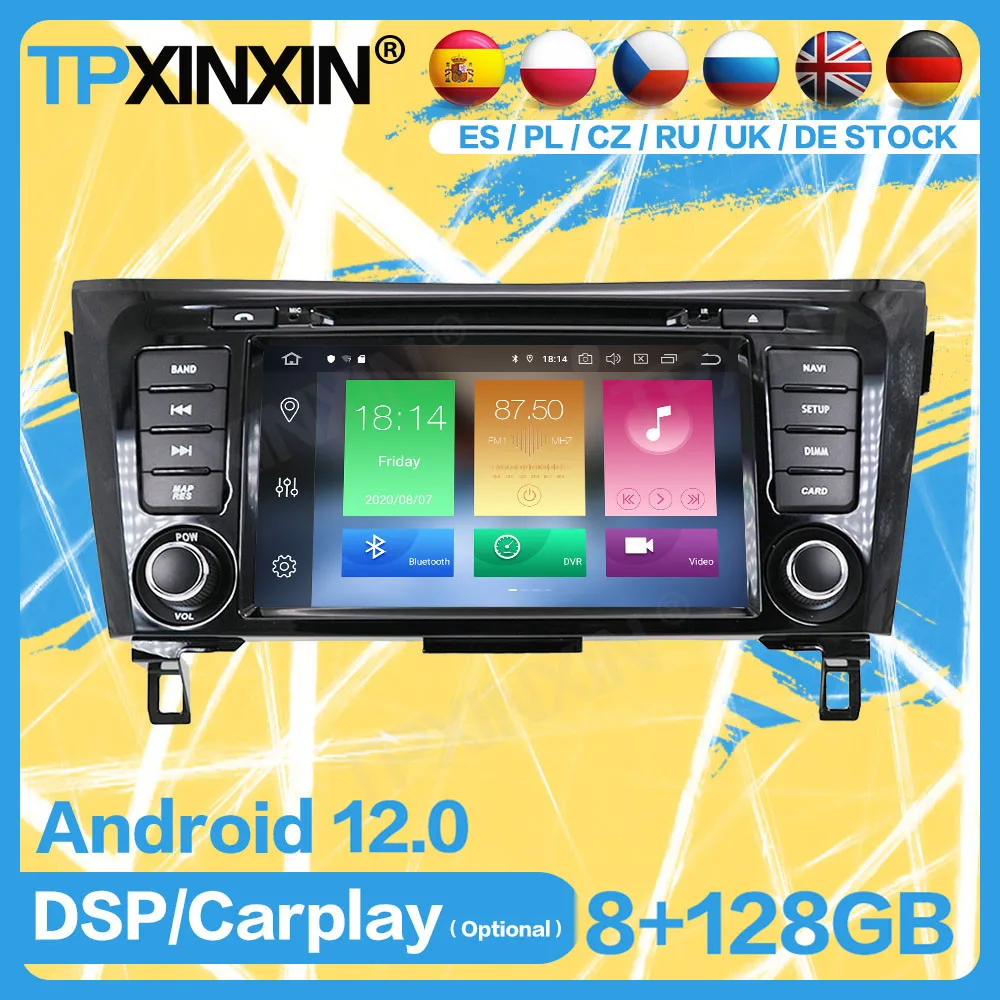

Car Radio Stereo Screen Android 12 For Nissan X-TRAIL Qashqai Dualis Rouge 2013 2014 2015 2016 2017 GPS Player Record Head Unit