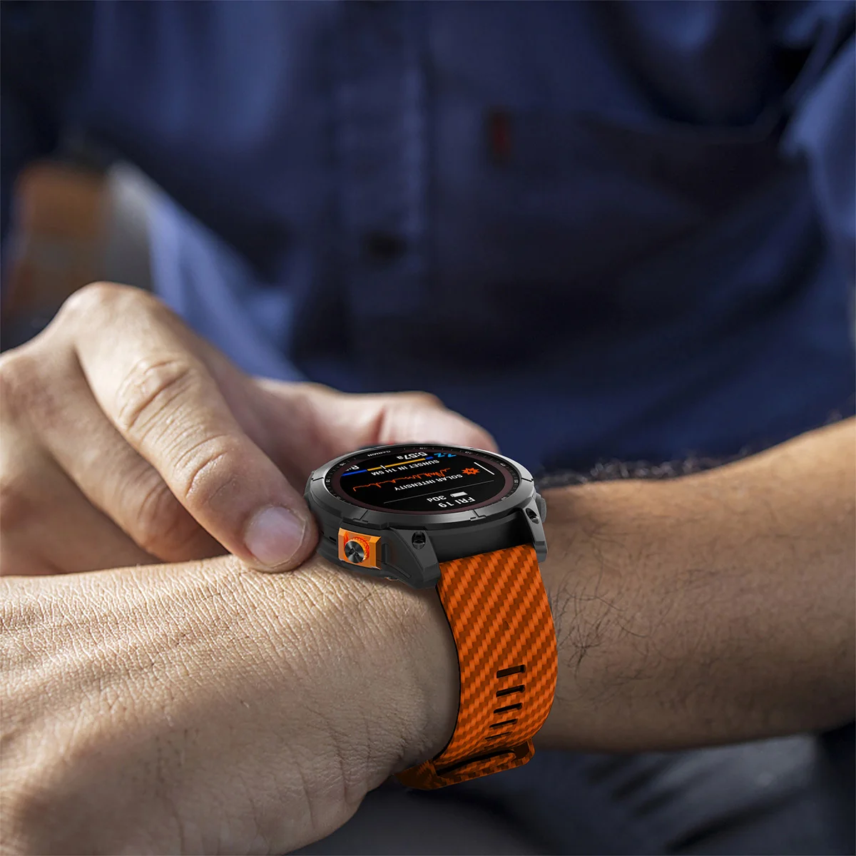 Quickfit Carbon Fiber Watchband with Silicone Strap, 22mm/26mm