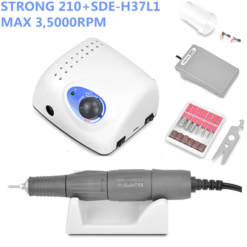 

65W Strong 210 BTLAAOVE SDE-H37L1 Brushless Nail Drills Manicure Machine Pedicure Electric Strong 35000RPM File Bits