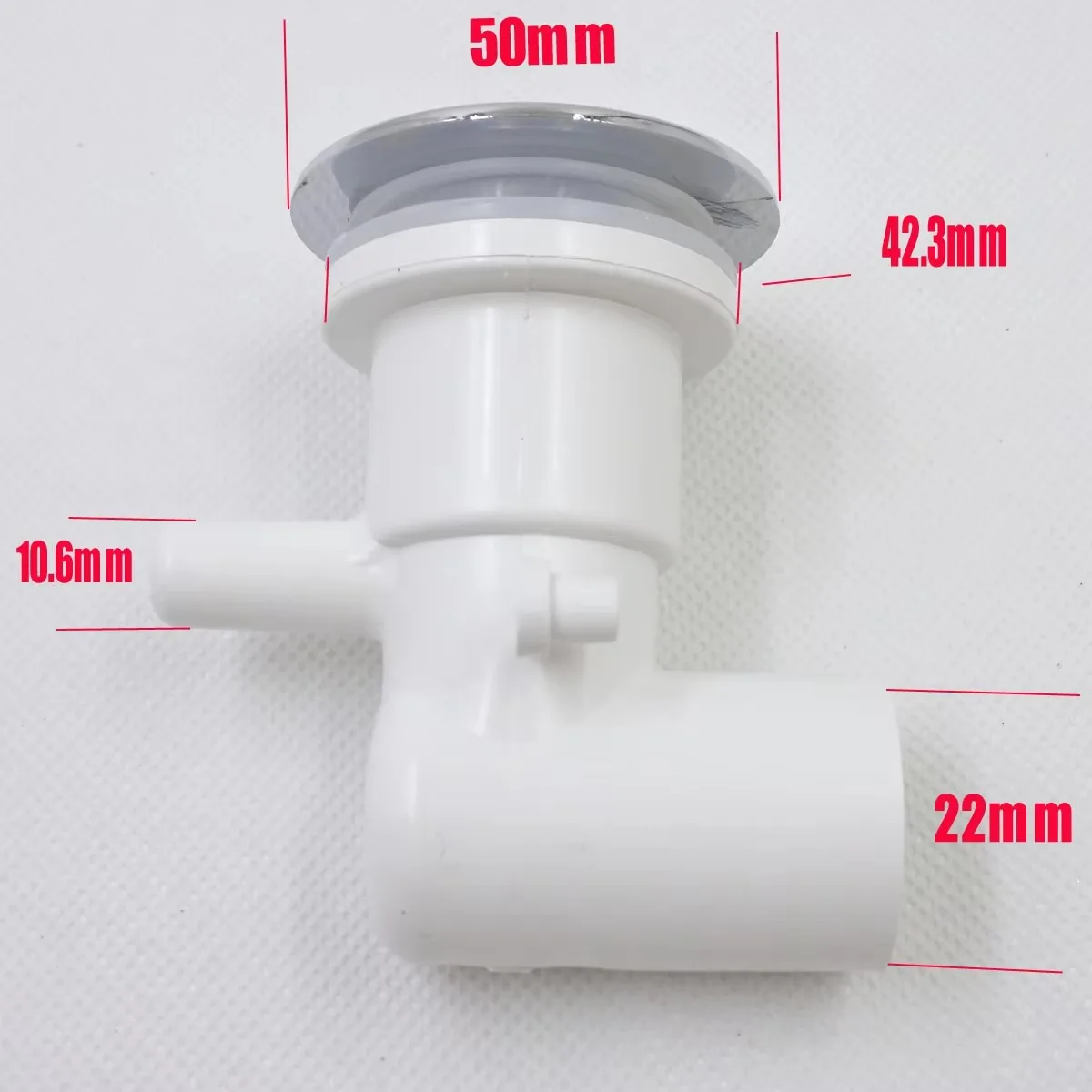 Description Picture 2 of item50mm massage bathtub nozzle,Pipe shape spa jet,White PVC base accessories,Chrome with plug Bathtub nozzle