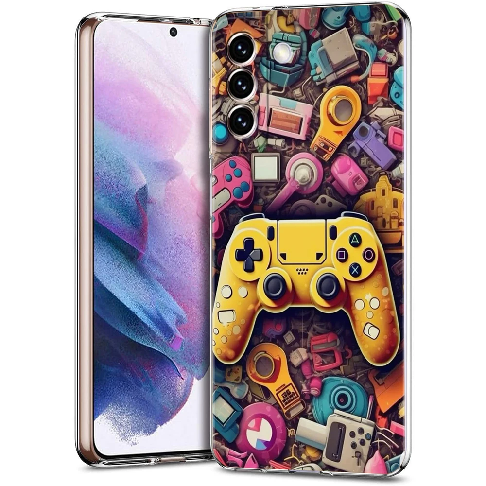 Game Controller Graphic Transparent Cover for Samsung Galaxy S24 S23 S22 S20 S21 FE Ultra S24 S23 S10 S10E S9 Plus 5G Phone Case – Detail 4