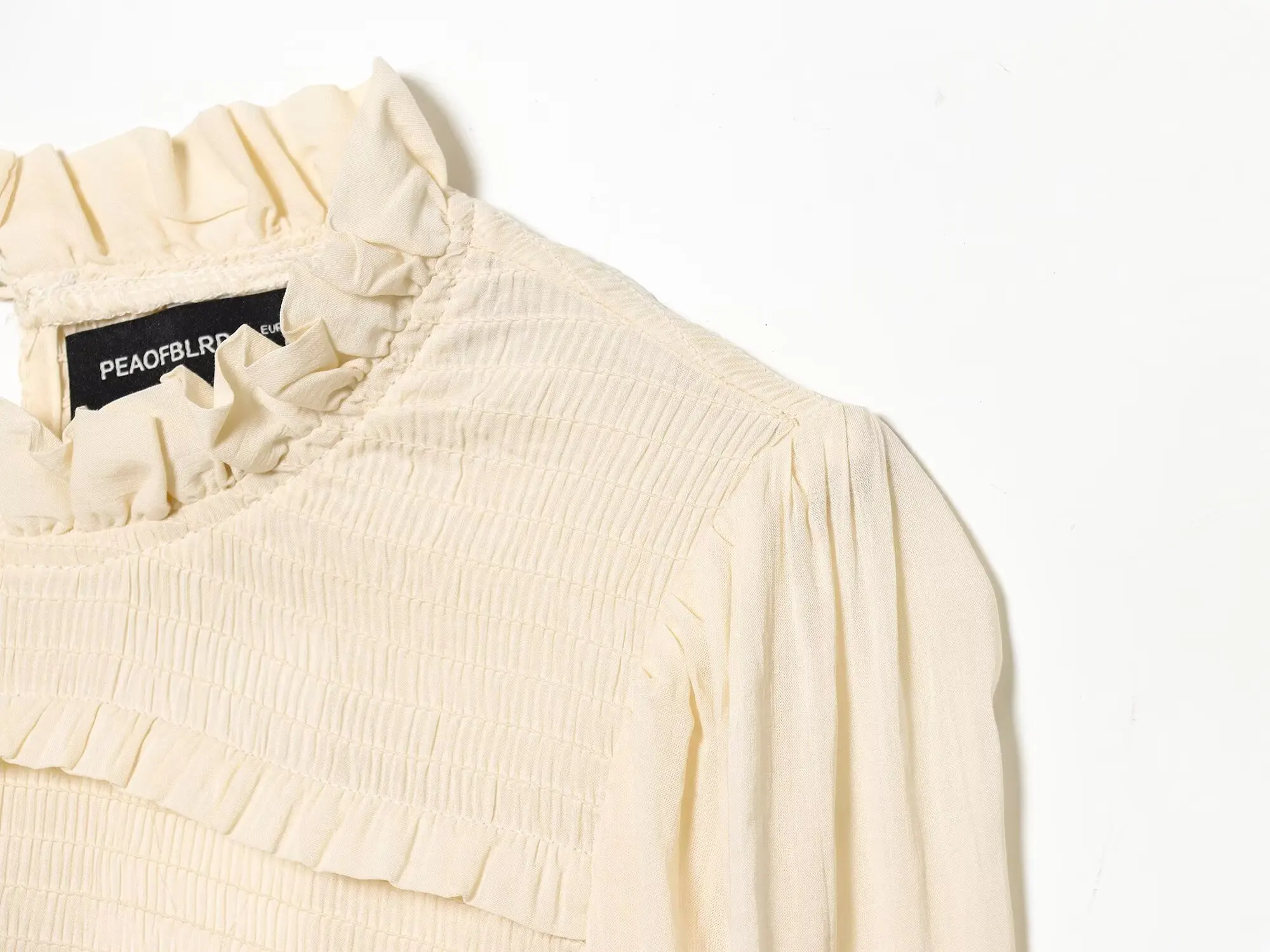 TFAFXY 2026 Frühling Vintage Chic Hemden Damen Langarm-Blusen Geraffte Modische Lässige Elegante Damen-Oberteile – Detail 4