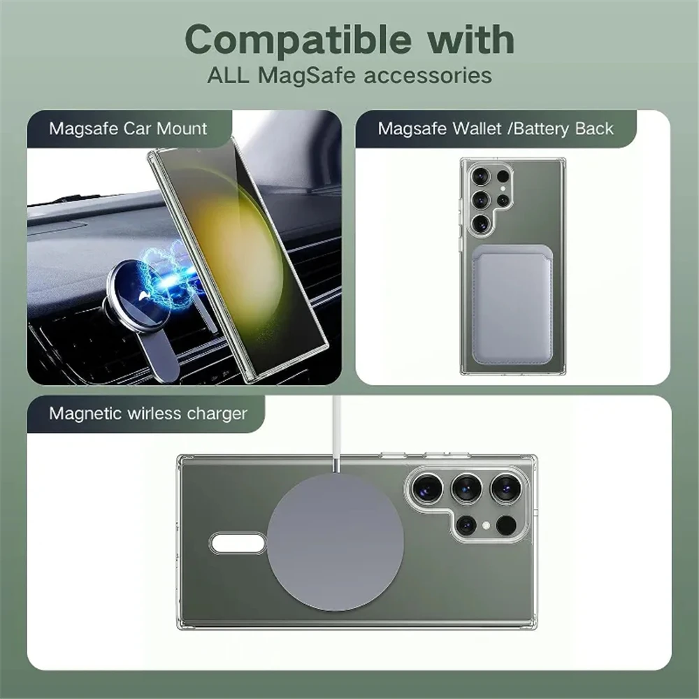 Enhanced Magnetic Transparent Phone Case - Durable Hard PC Cover Accessory