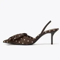 Brown Polka Dot Butterfly Knot Decoration Brand Pumps Women Elegant Pointed Toe Thin Heel Designer Shoes Sexy Party Dress Shoes - Image 4