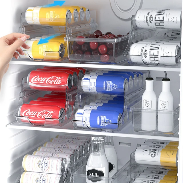 Refrigerator Organizer Bins Soda Cans Dispenser Beverage Bottle Holder for  Fridge Organizer Kitchen Drink Can Holder Storage Box - AliExpress