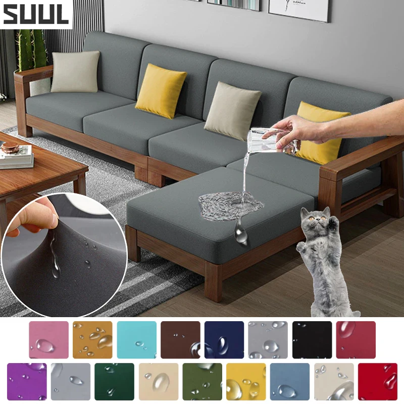 

WATERPROOF Elastic Sofa Seat Cover Protector Cushion Covers For Sofa Kids Pets Washable Removable Livingroom Corner Sofas Case