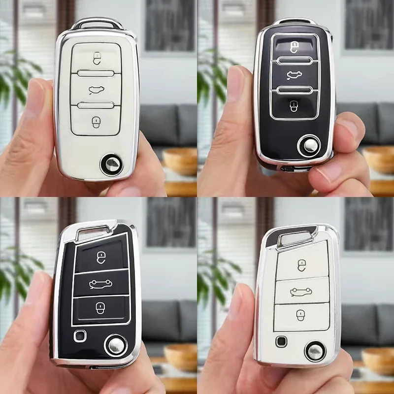 Tpu Car Key Case Car Key Full Cover Protection Bag Per Vw Volkswagen Polo Tiguan Passat Golf Jetta Lavida Skoda Octavia