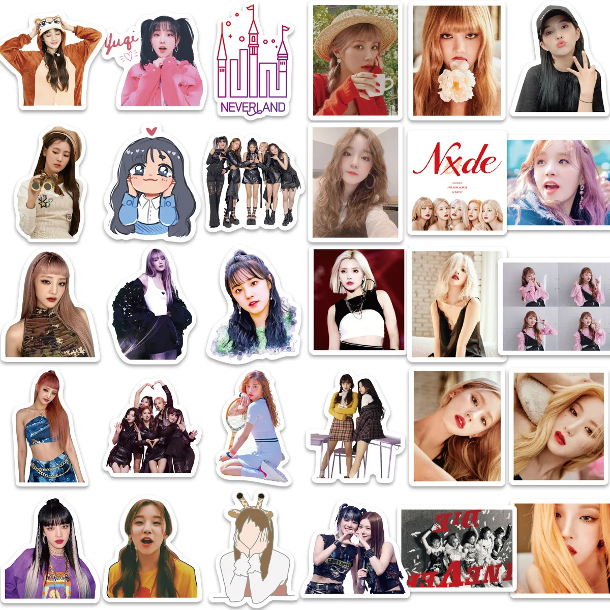 

60 шт., самоклеящиеся наклейки из ПВХ в стиле K-POP (G)