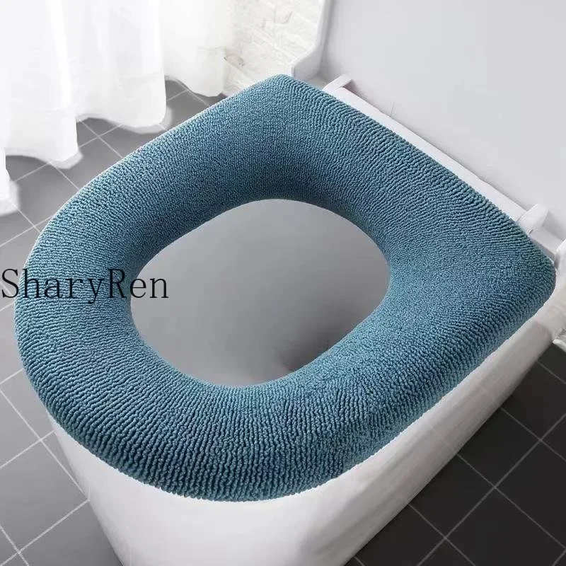 Universal Toilet Seat Cover Pure Color Pumpkin Pattern Closestool Mat Soft Warm Toilet Seat Cushion Bathroom Accessories toilet seat cover