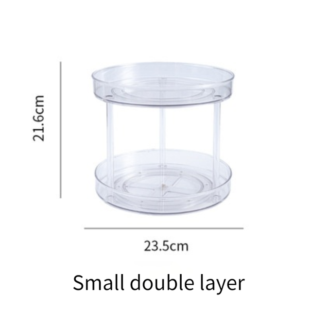 Rotation Cabinet Turntable Organizer Storage Spice Rack Drink Cosmetic Storage Rack PET Transparent For Kitchen Bathroom