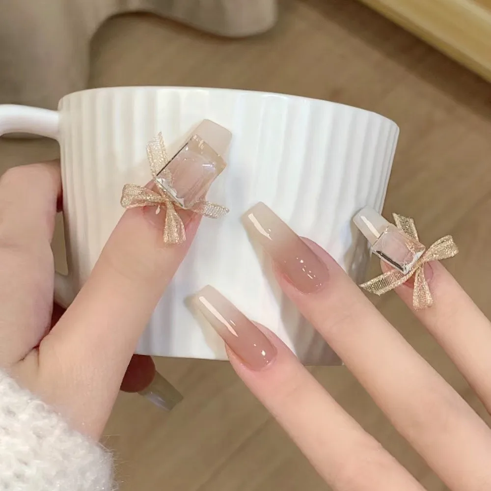 10 개/대 발레 스타일 미니 활 3D 귀여운 네일 아트 장식 매트 나비 손톱 매력 디자인 DIY 네일 액세서리