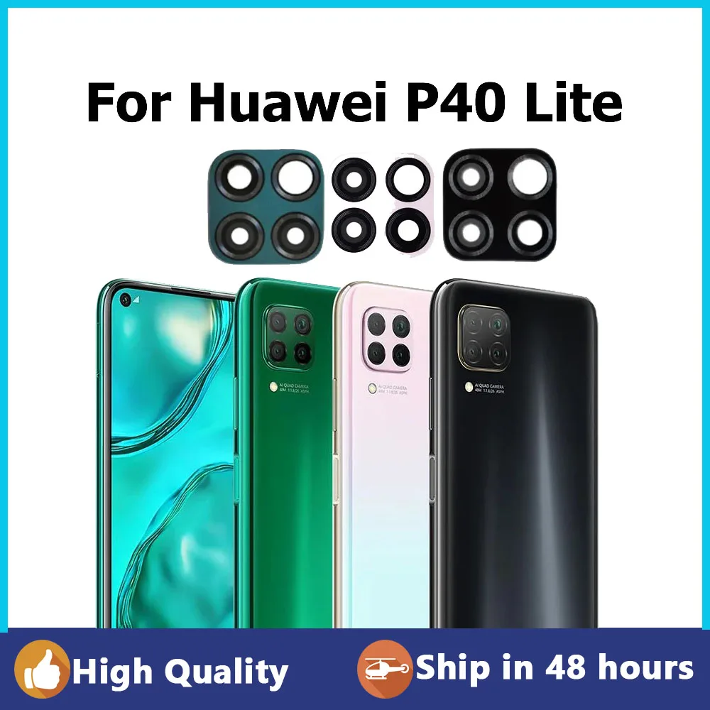 

For Huawei P40 Lite Back Rear Camera Glass With Adhesive Sticker Camera Cover Replacement Parts