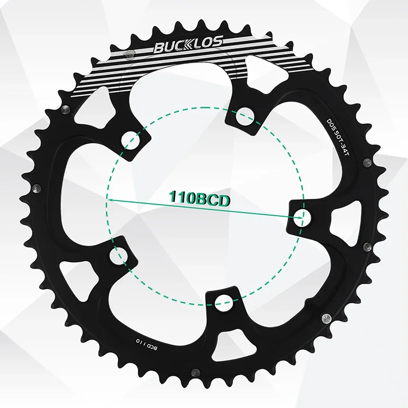 Ultralight Double Chainring for Road Bike 110BCD 50-34T 52-36T 53-39T Bicycle Cr