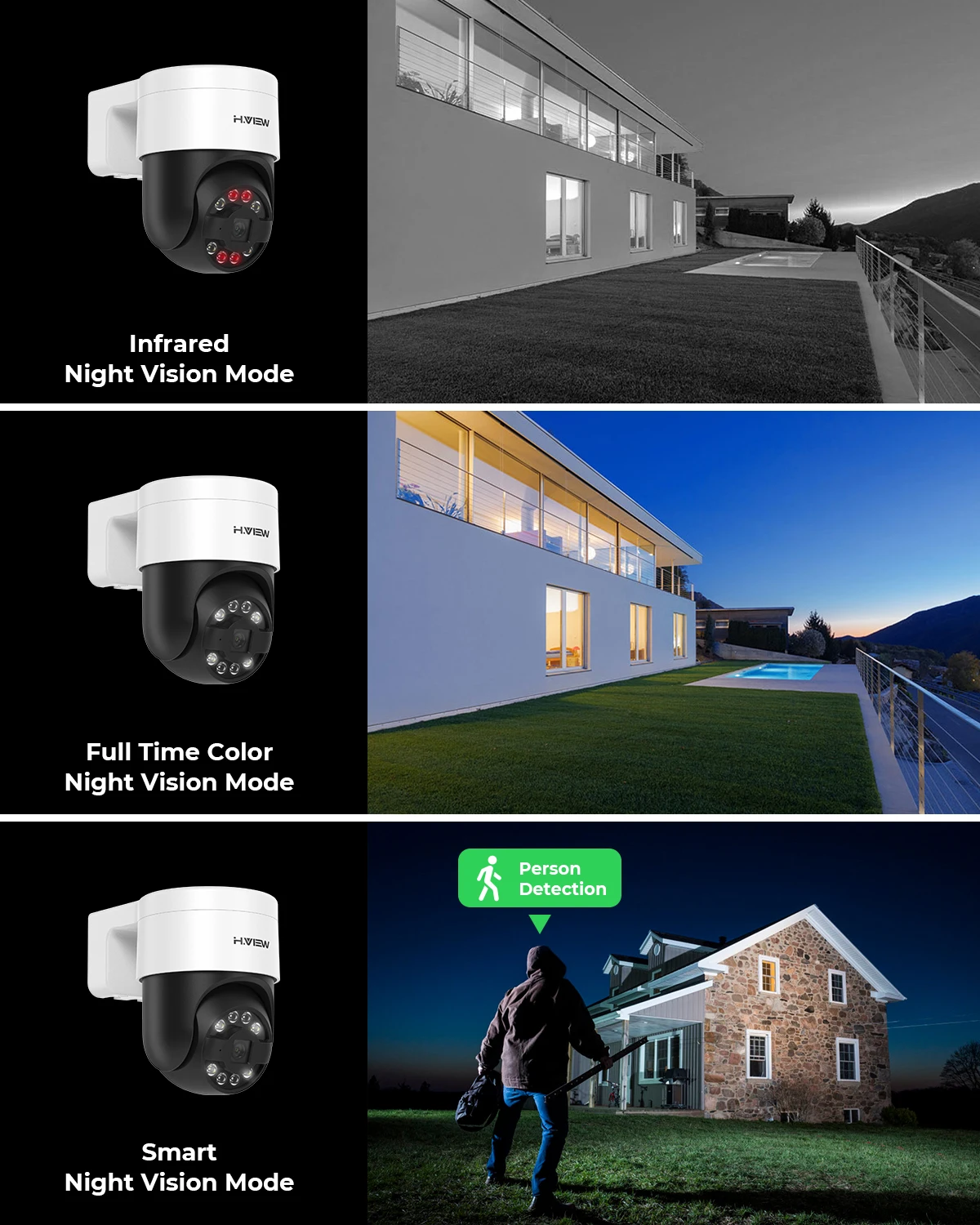 H.view 16CH 4K 5MP 8MP CCTV Security PTZ Cameras System Home Video Surveillance Kit Outdoor IP Camera Humanoid Detection
