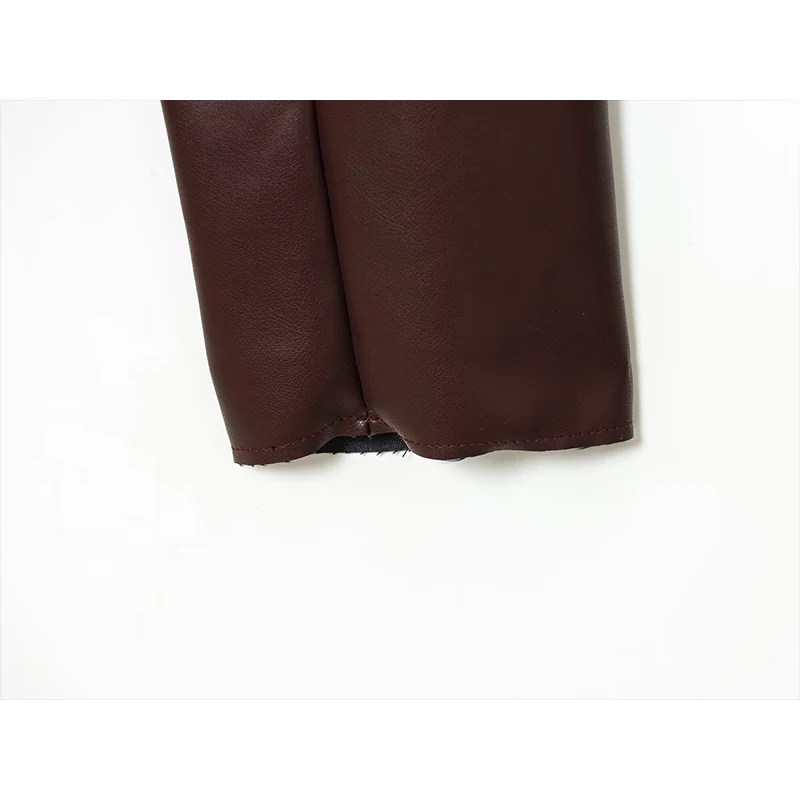 TFMLN Autumn New Leather Jakcet For Women 2025 Fashion Pockets Outerwear Lapel Pu Coats Winter Streetwear Ladies Tops Women