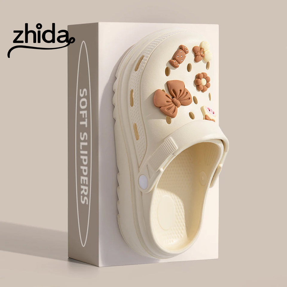 ZHIDA Clogs Sandals Men Women Couples Garden Shoes Summer Outdoor Slides Black White Minimalism EVA Outside Beach Shoes