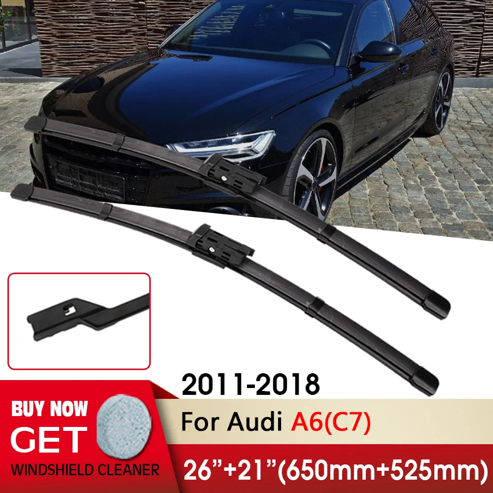 

Car Wiper RHD & LHD Front Wiper Blades 26"+21" For Audi A6(C7) 2011-2018 Fit push button Windshield Windscreen Front Window