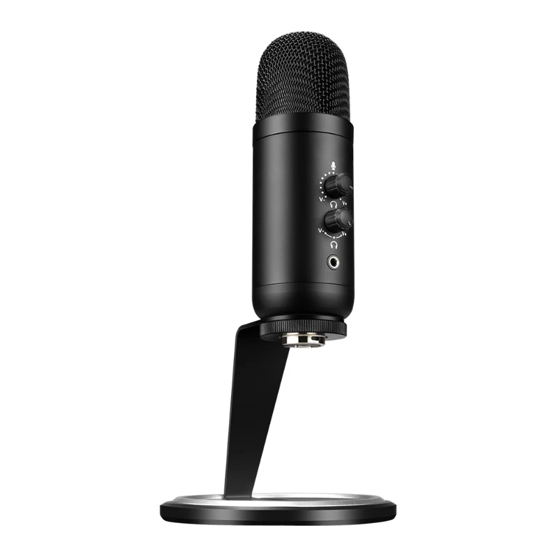 

USB Condenser Microphone Computer Mic Kit with Mini Desktop Metal Tripod Stand Windscreen USB Cable for Music Recordin