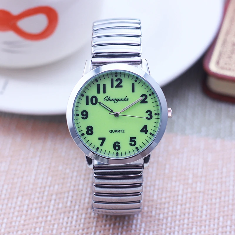 CYD Woman Man Couple Lovers Fuminous Face Digital Quality Watches Elastic Strap Stainless Steel Luminous Hands Electronic Watch 4