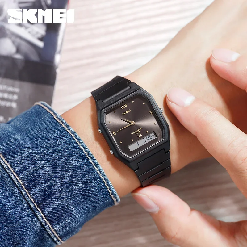 SKMEI 1604 Luxury Quartz Watches for Men Women Simple Waterproof Dual Time Countdown Lady Wristwatches Clock Relogio Masculino 4