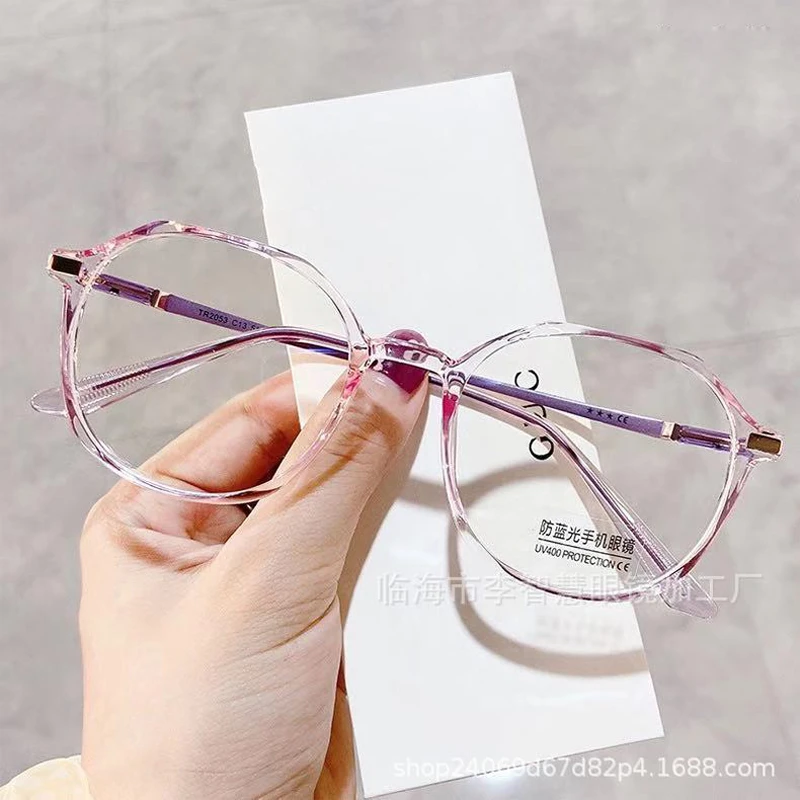 Polygonal Antiblue Light Finished Myopia Glasses Fashion Eyeglasses